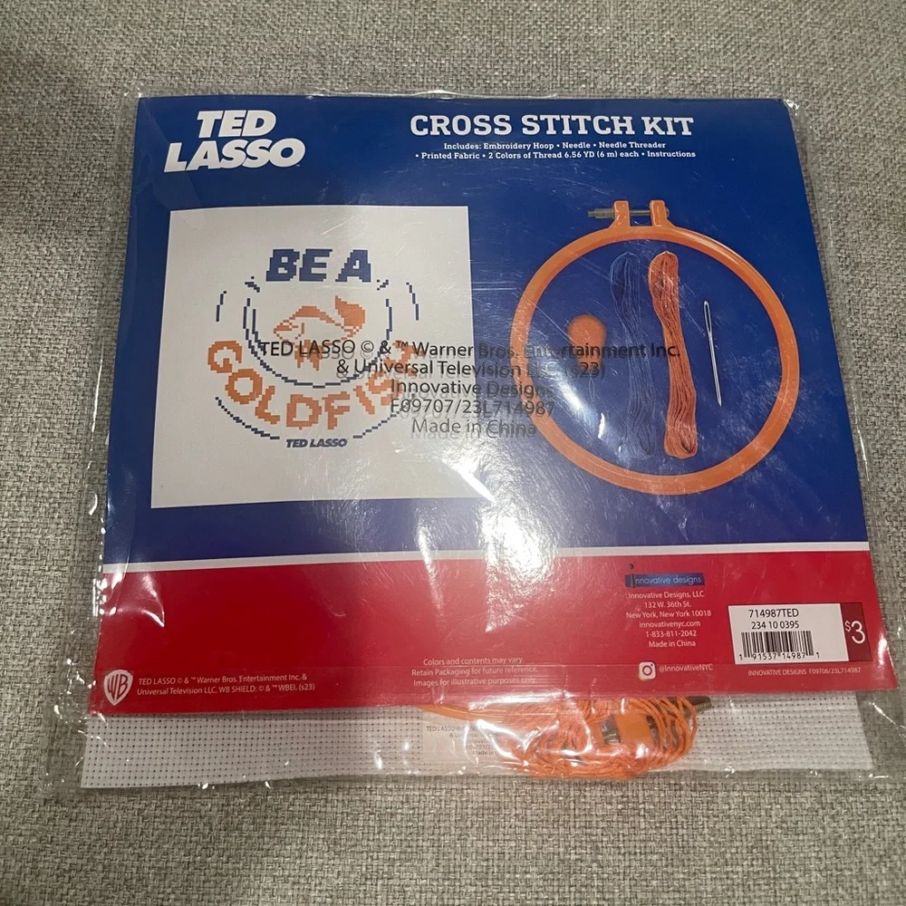 TED LASSO "BE A GOLDFISH" CROSS STITCH KIT - Picture 2 of 2